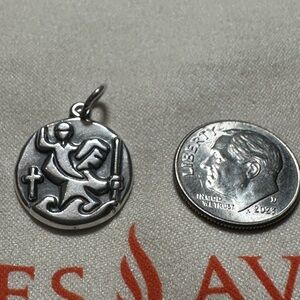 Retired JAMES AVERY Sterling 
Silver 925 ST. CHRISTOPHER PENDANT CHARM MEDALLION